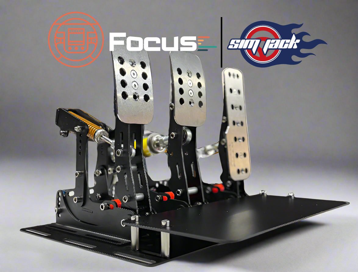 Focus Sim Racing x SimJack UT Ultimate Sim Racing Pedal Bundle – Load Cell, Hydraulic, Pro Performance