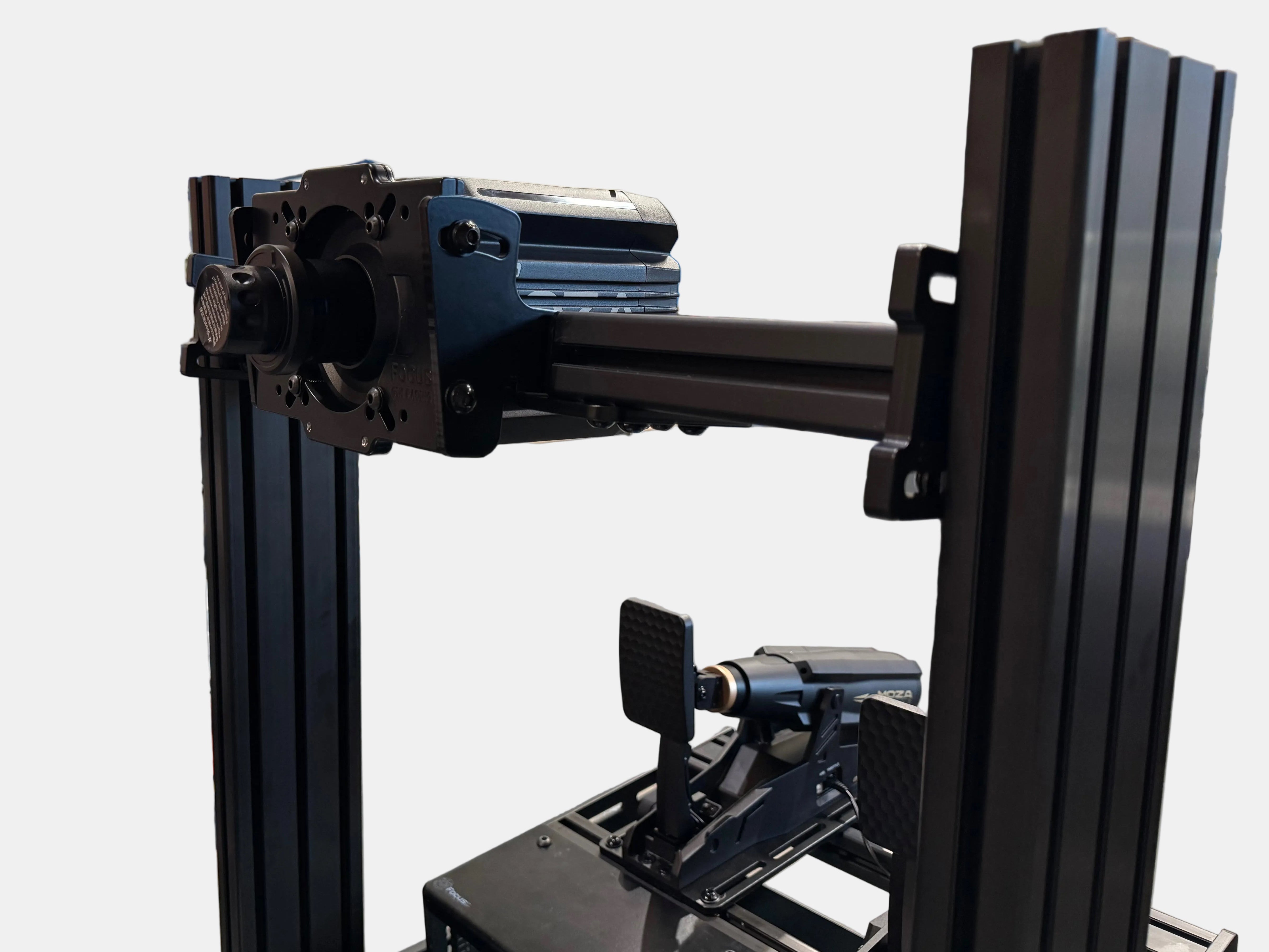 Black industrial machine or equipment in a warehouse setting