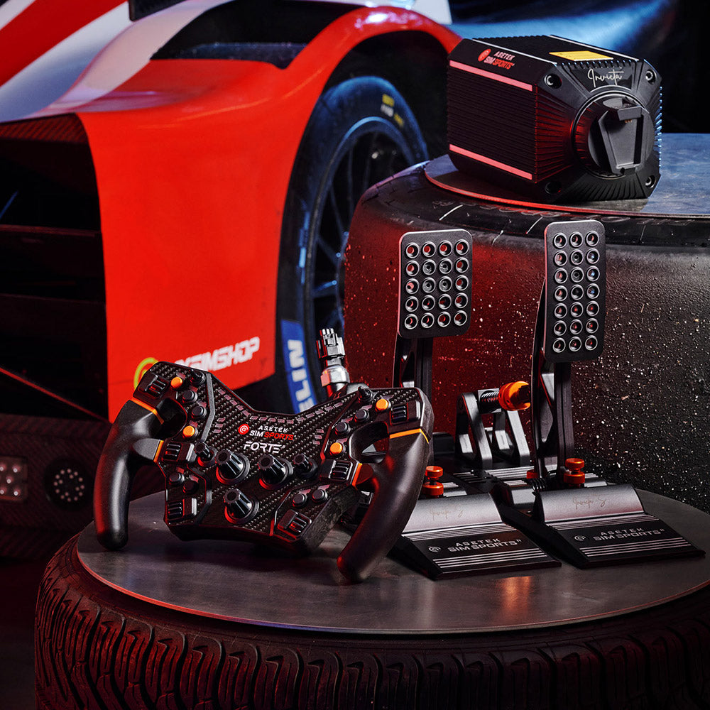 asetek forte s pedals Asetek Invicta Bundle – 27Nm Wheelbase, T.H.O.R.P. Pedals & Forte Wheel