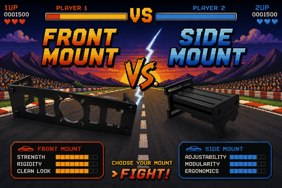 Front Mount vs Side Mount Choosing the Right Sim Rig Wheelbase Mount