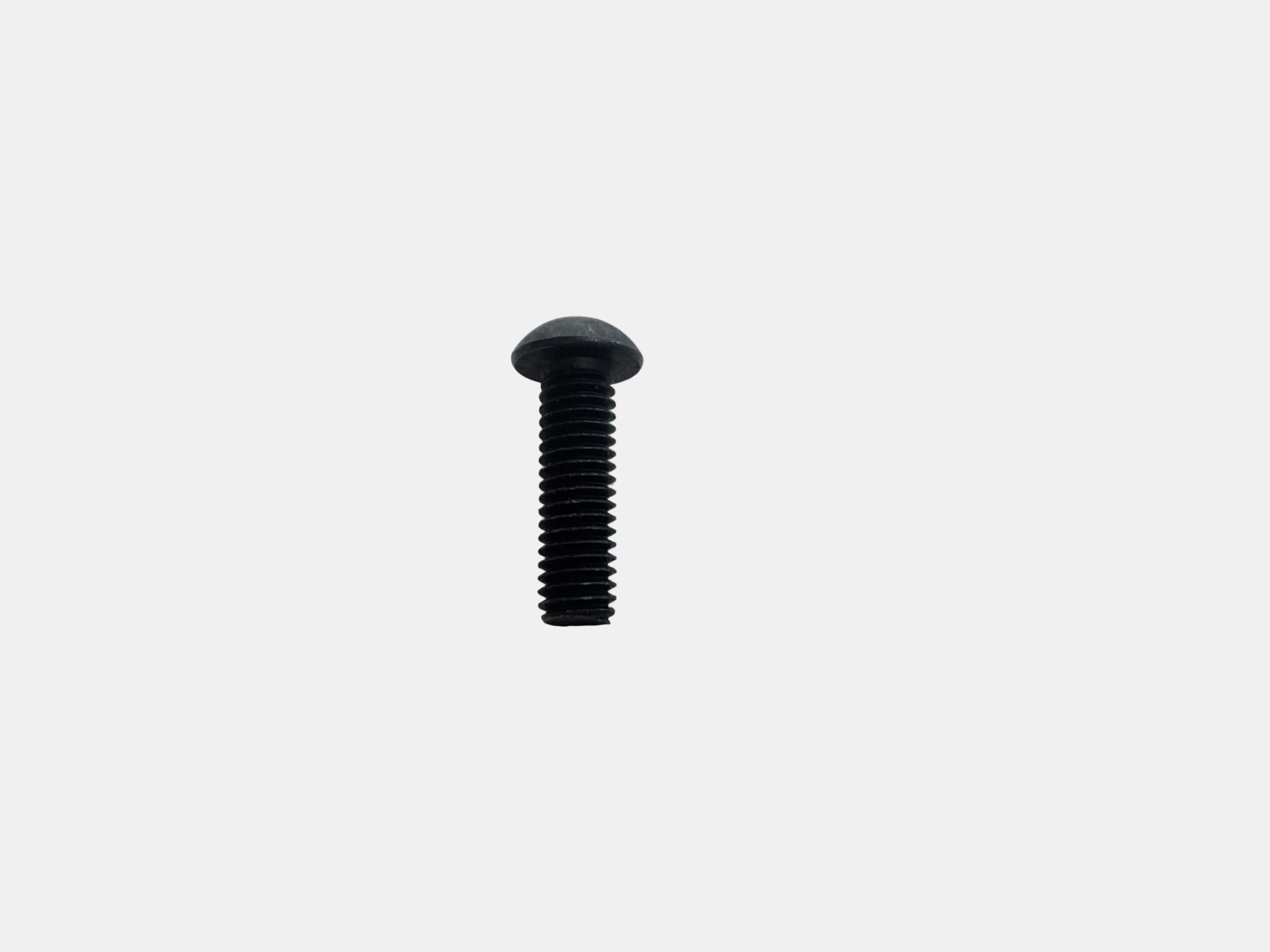 A single black flat-head screw with a threaded shank, shown vertically on a plain light gray background.