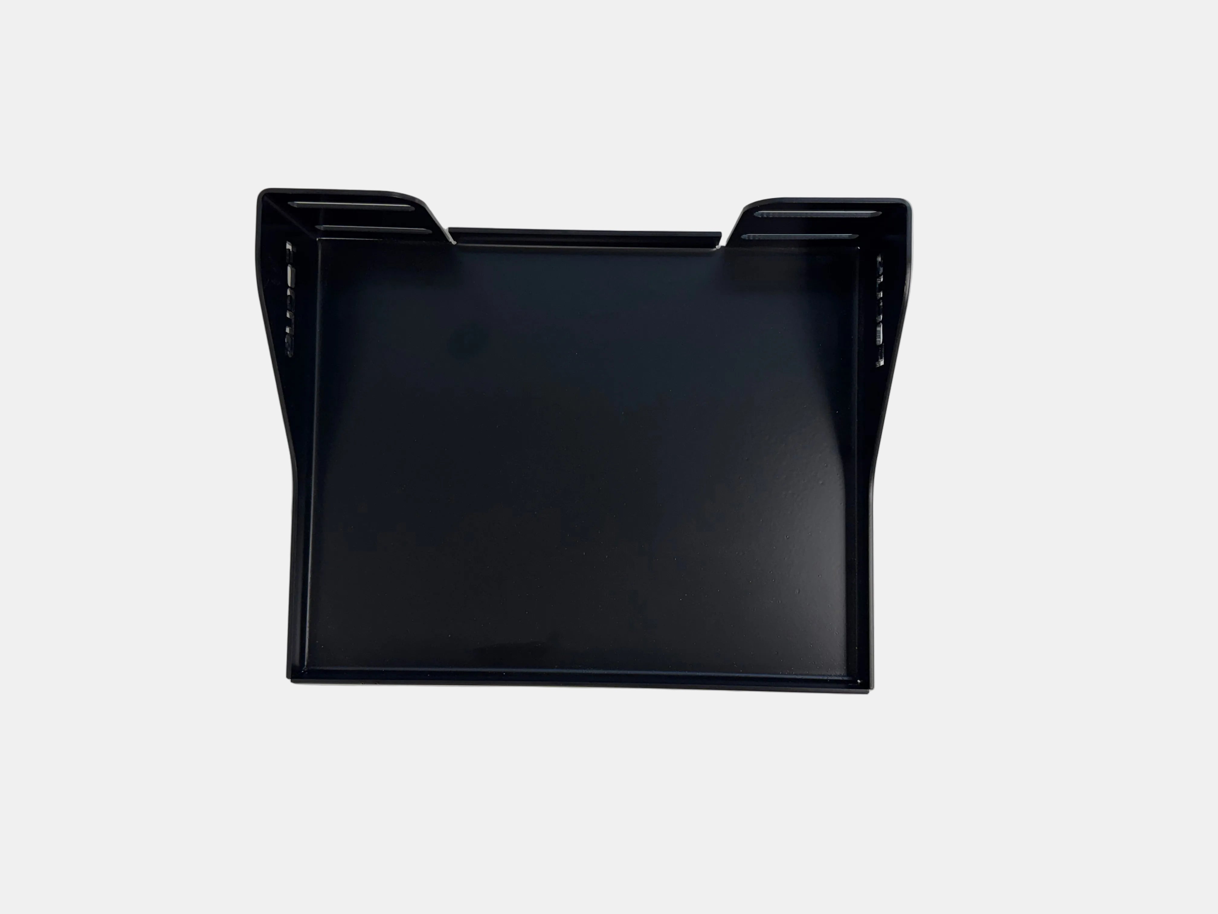 Black rectangular object on a white background